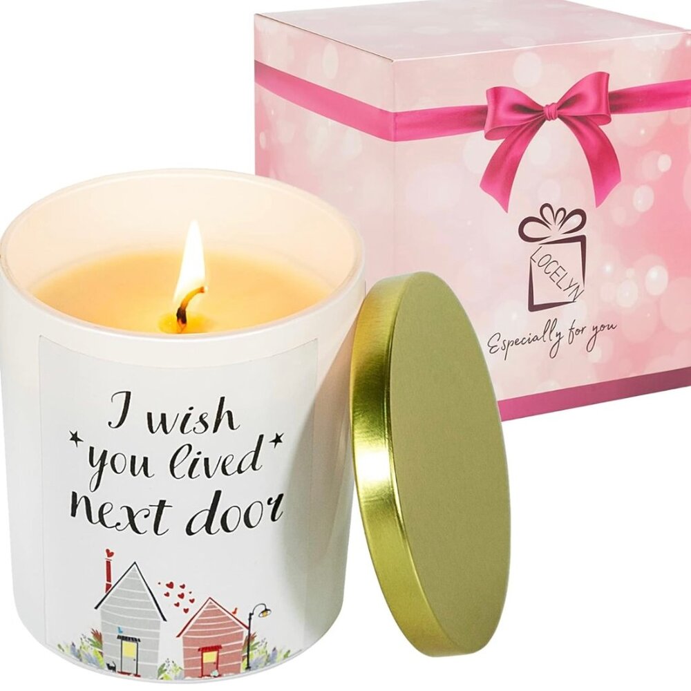 I Wish You Lived Next Door..Scented Jar Candle Alwood & Jasmine 10.5 oz Gifts